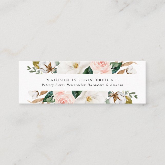 Magnolias aquarelles | Cartes d'enregistrement de  (Devant)