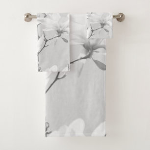 Magnolias Black & White #1 #wall #art Bath Towel Set