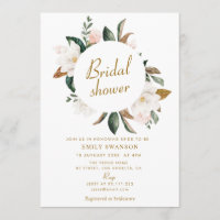 magnolias blanc couronne nuptiale invitation