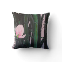 Magnolias en bambou - coussin
