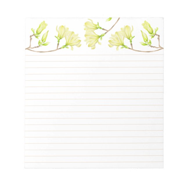 Magnolias jaunes sur Bloc-notes de taille moyenne (Devant)