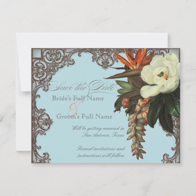 Magnolias n Bird of Paradise - Save the Date (Front)