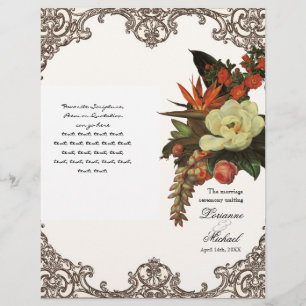 Magnolias n Bird of Paradise - Wedding Program
