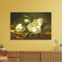 Magnolias on Gold Velvet Cloth by MJ Heade