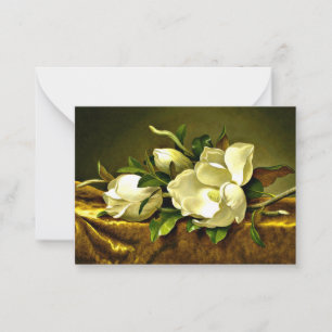 Magnolias on Gold Velvet Cloth Card