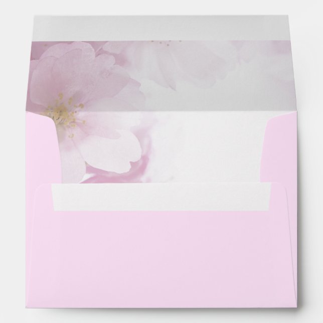 Magnolias Personalized Modern Minimalist Floral Envelope (Back (Bottom))