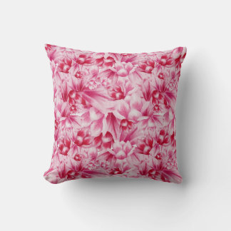 Magnolie flower pink design throw pillow