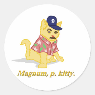 Magnum, p. kitty. classic round sticker