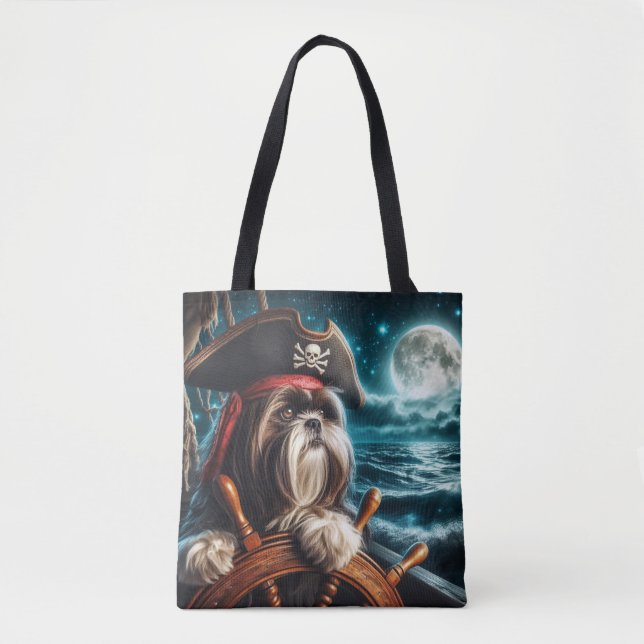Magnum the Shih Tzu Pirate - Canvas Tote Bag (Front)