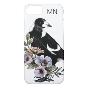 Magpie bird black white bird art Case-Mate iPhone case