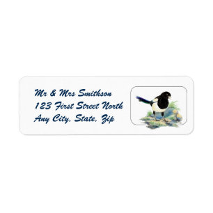Magpie Bird Nature Wildlife Animal Address Label
