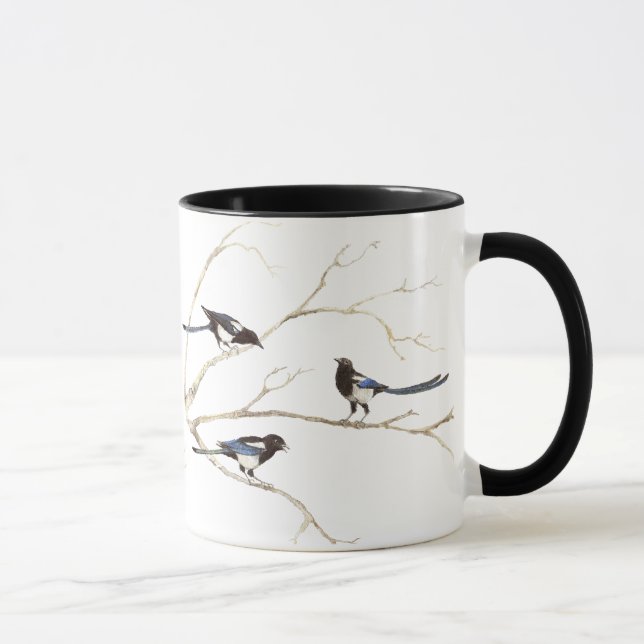 Magpie Bird, Nature, Wildlife Family Mug (Right)
