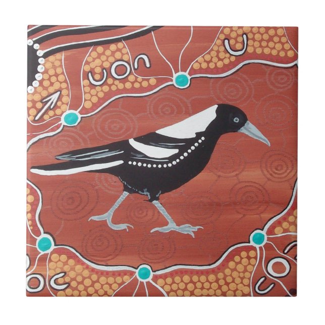 Magpie Dreaming Tile (Front)