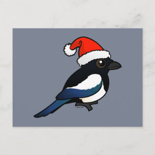 Magpie Santa Holiday Postcard