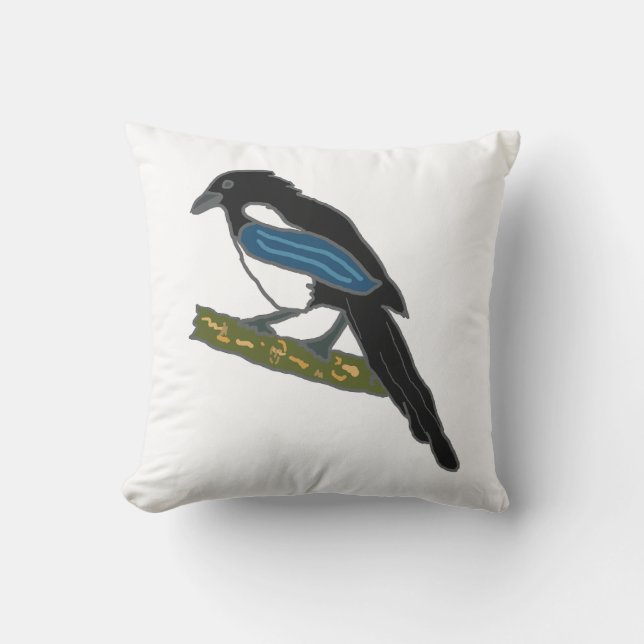 Magpie Throw Pillow (Front)