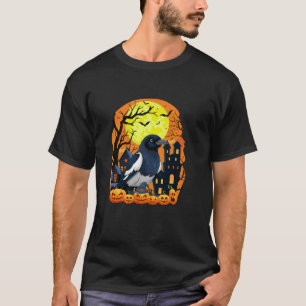 Magpie With Pumpkins Funny Scary Halloween Party T T-Shirt