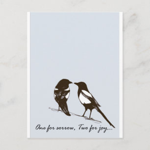 magpies - one for sorrow, two for joy postcard