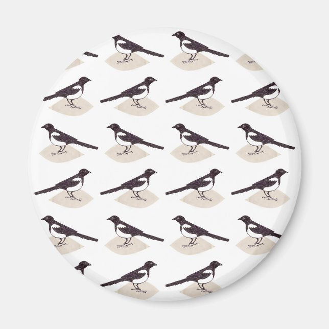 Magpies pattern - magnet (Front)