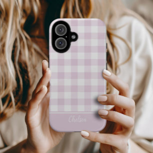 MagSafe Tough à carreaux Gingham rose