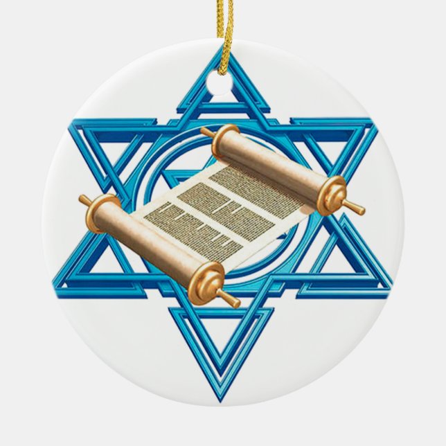 Maguen David Torah Ceramic Ornament (Front)