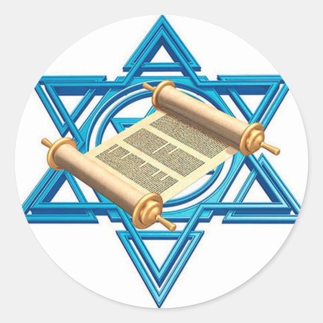 Maguen David Torah Classic Round Sticker (Front)