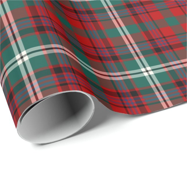 Maguire Clan Tartan Irish Plaid Pattern Wrapping Paper (Roll Corner)