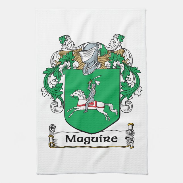 Maguire Family Crest Kitchen Towel (Vertical)