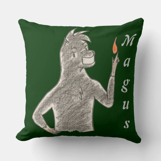 Magus (with name) throw pillow (Front)