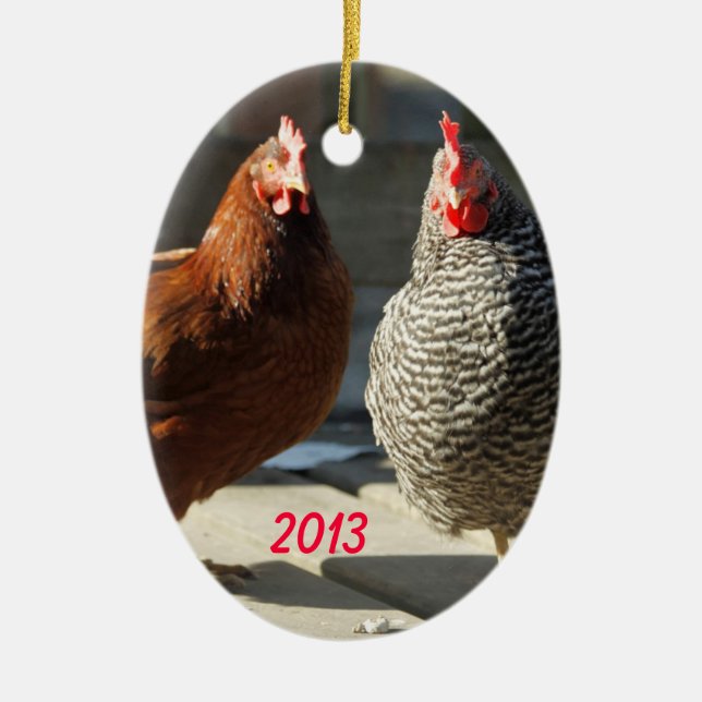 Mah Chikkens Ceramic Ornament (Front)