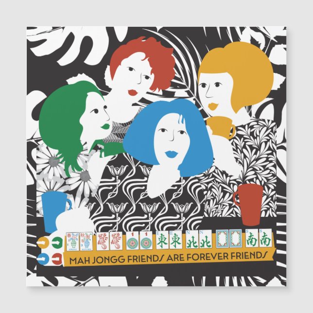 Mah Jong Friends Magnet Card (Devant)