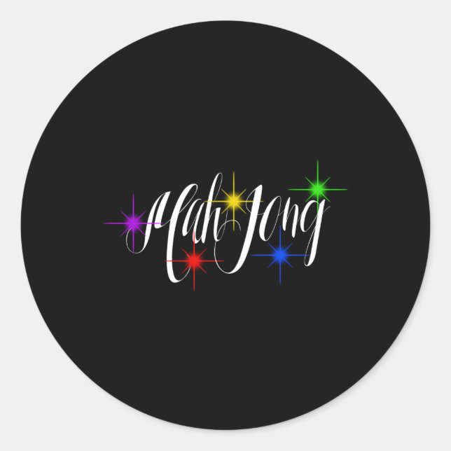 Mah Jong Mahjong Classic Round Sticker (Front)