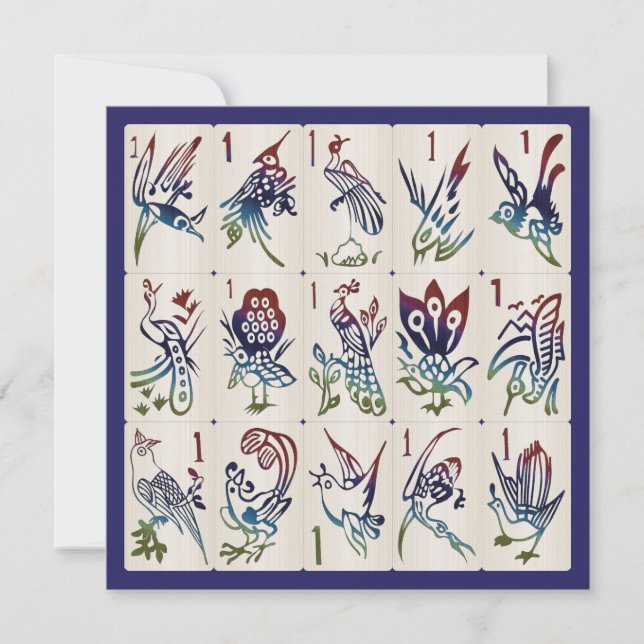 Mah Jong One Bams Flat Card (Front)