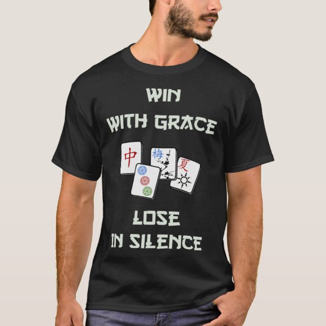 Mah Jong Win With Grace Fun Tile Game T-Shirt (Front)