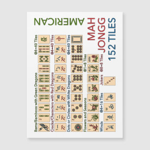 Mah Jongg American Tiles Magnet Card