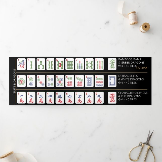 Mah Jongg American Tiles Tri-fold Card (Outside)