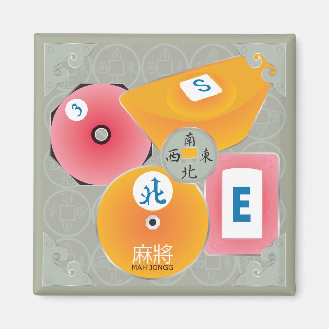 Mah Jongg Bettors Magnet (Front)
