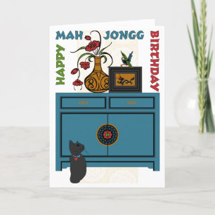 Mah Jongg Bird Birthday Card