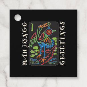 Mah Jongg Bird Greetings Gift Tag