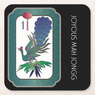 Mah Jongg Bird Holiday Coasters