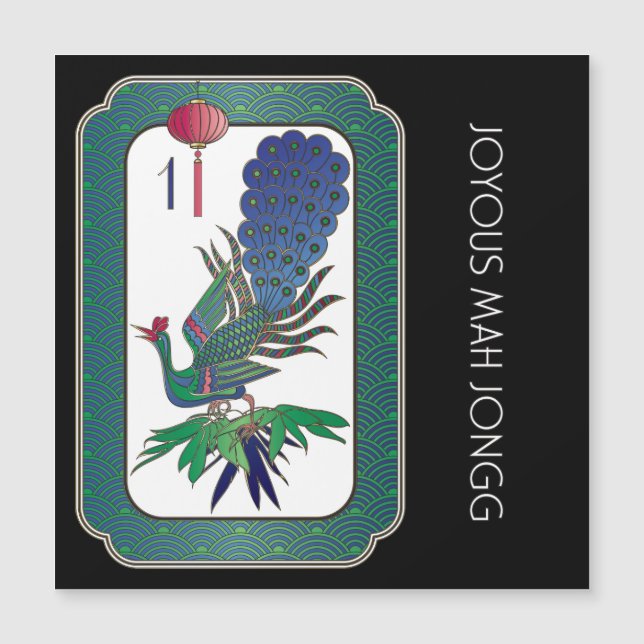Mah Jongg Bird Holiday Flat Magnet (Front)