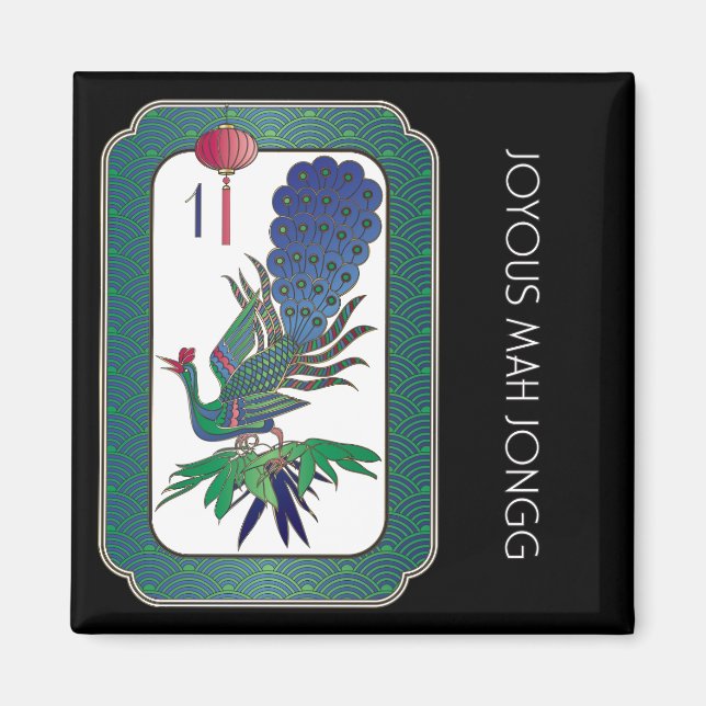 Mah Jongg Bird Holiday Magnet (Devant)