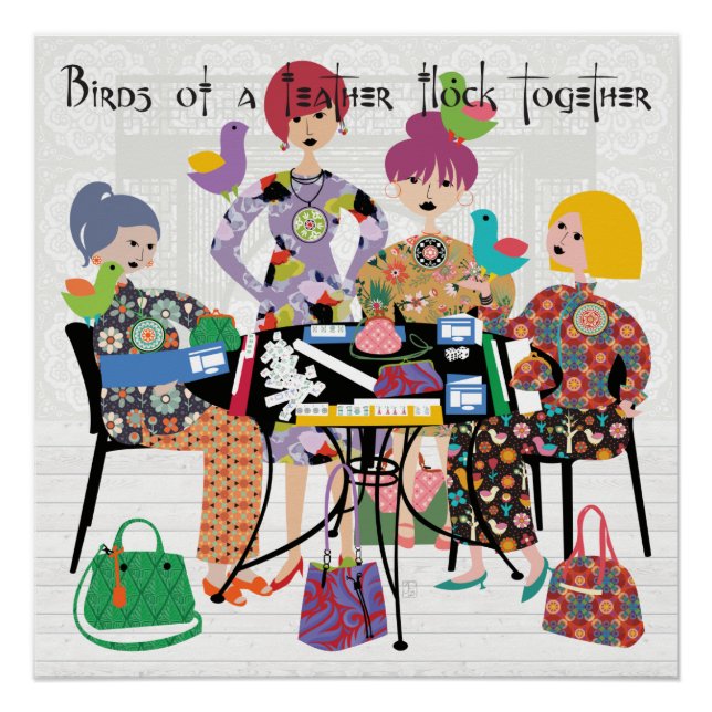 Mah Jongg Birds Poster (Front)