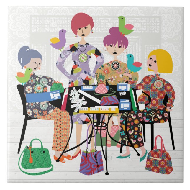 Mah Jongg Birds Tile (Front)