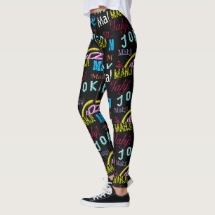 Mah Jongg Black Joker Leggings