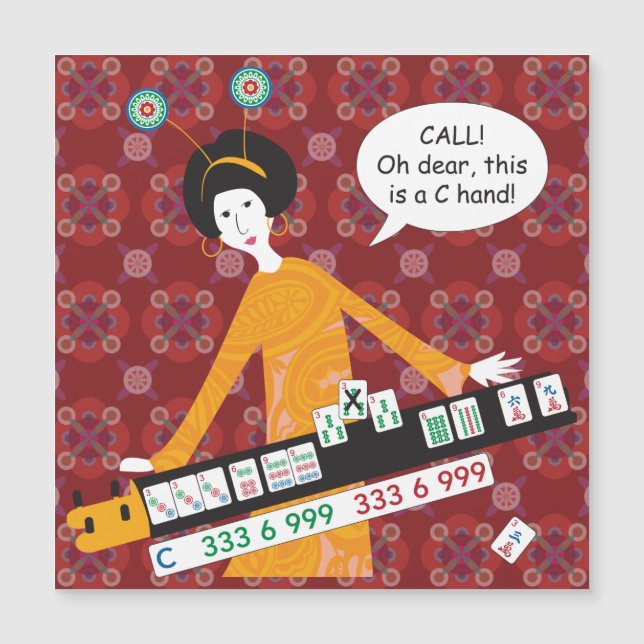 Mah Jongg C Hand Flat Magnet (Devant)