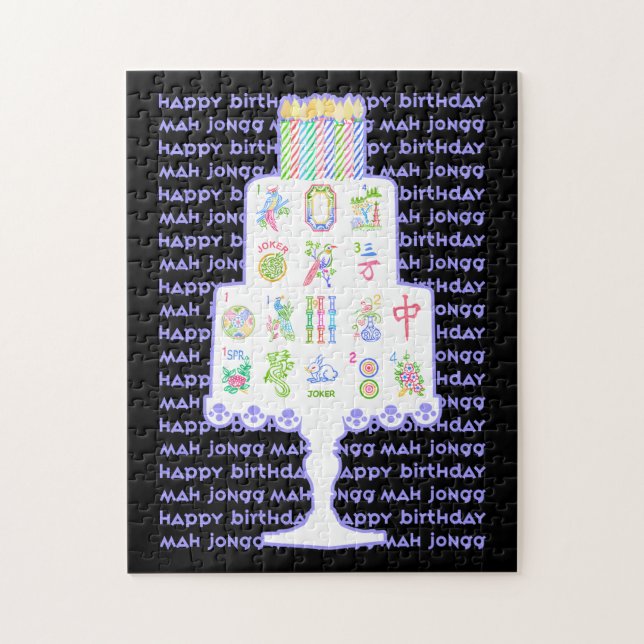 Mah Jongg Cake Birthday Jigsaw Puzzle (Vertical)