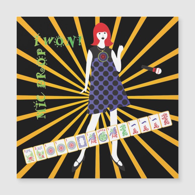 Mah Jongg Carte Magnet Drop (Devant)