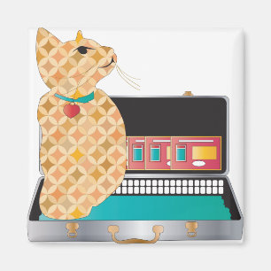 Mah Jongg Cat Magnet