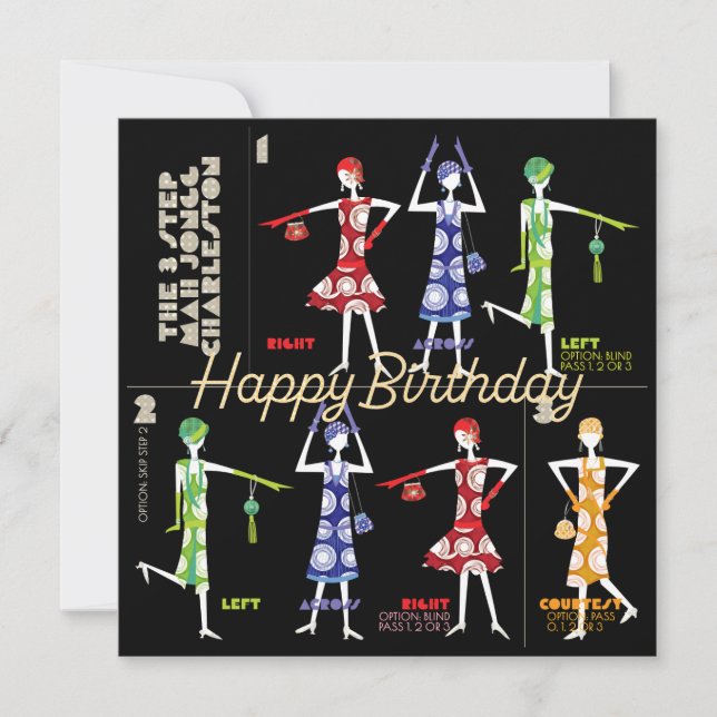 Mah Jongg Charleston Birthday Flat Card (Front)