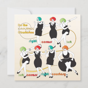Mah Jongg Charleston Dancers Carte Plat